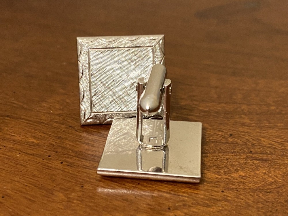 MID CENTURY MODERN Cufflinks Silver Tone