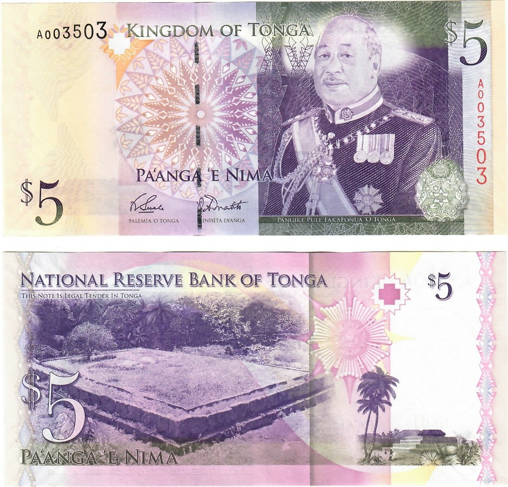 Tonga 10x 5 Pa'anga 2009 UNC