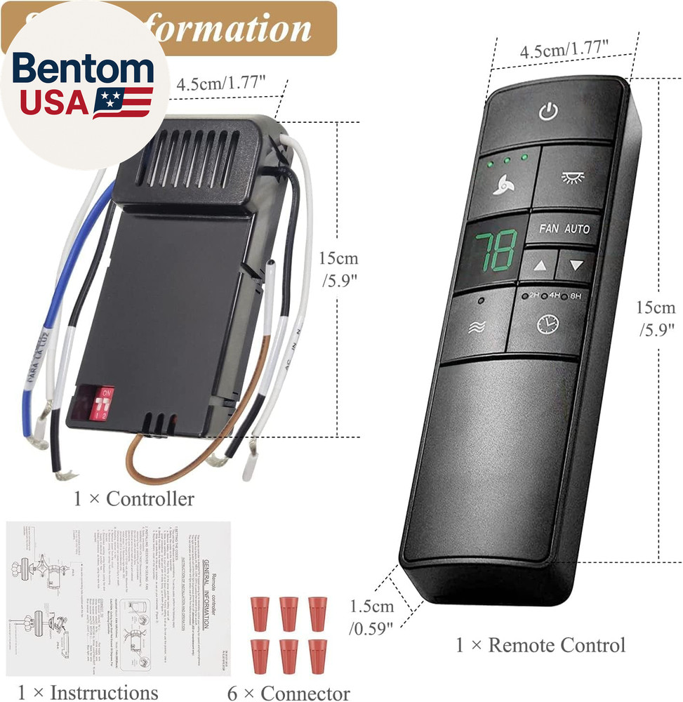 Universal Ceiling Fan Remote Control Kit Replacement for Hampton Bay Home Decora