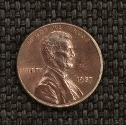 1987 P Lincoln penny, actual coin in picture, free shipping.