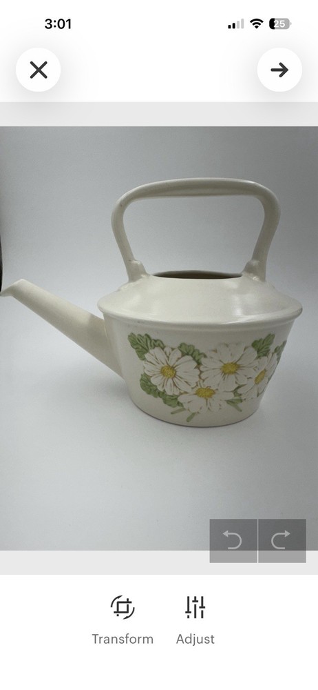 Vintage Ceramic Teapot With Daisy Design