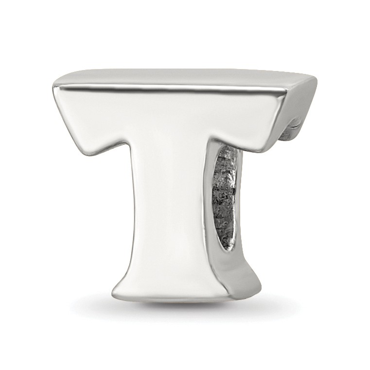 Silver Reflections Letter T Bead QRS468T