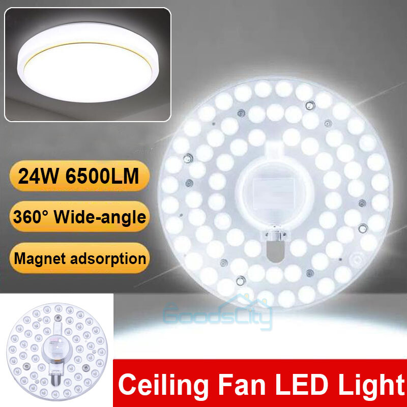 24W 6500LM Ceiling Fan Led Light Replacement, 6.6'' Ceiling Flush Light Panel