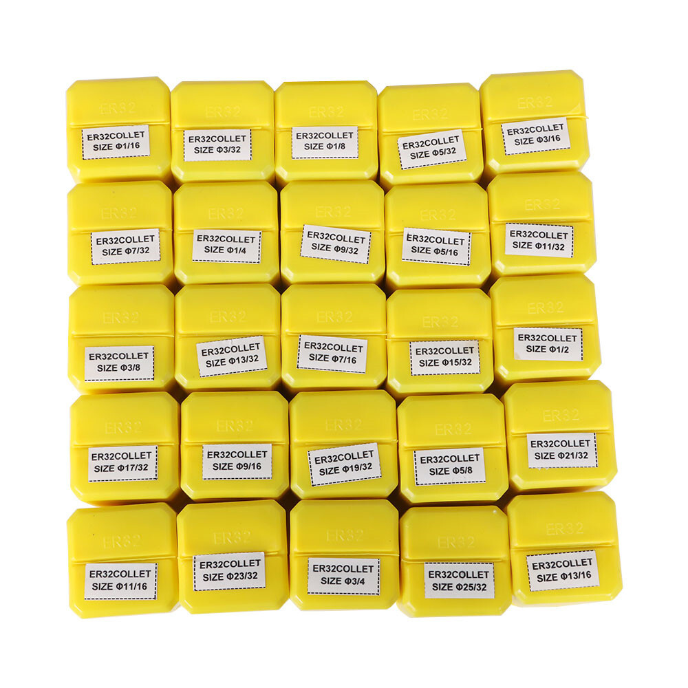 25 Pcs Collet Set ER32 Collet Chuck 1/16" - 3/4" Holder Spring Collet Set