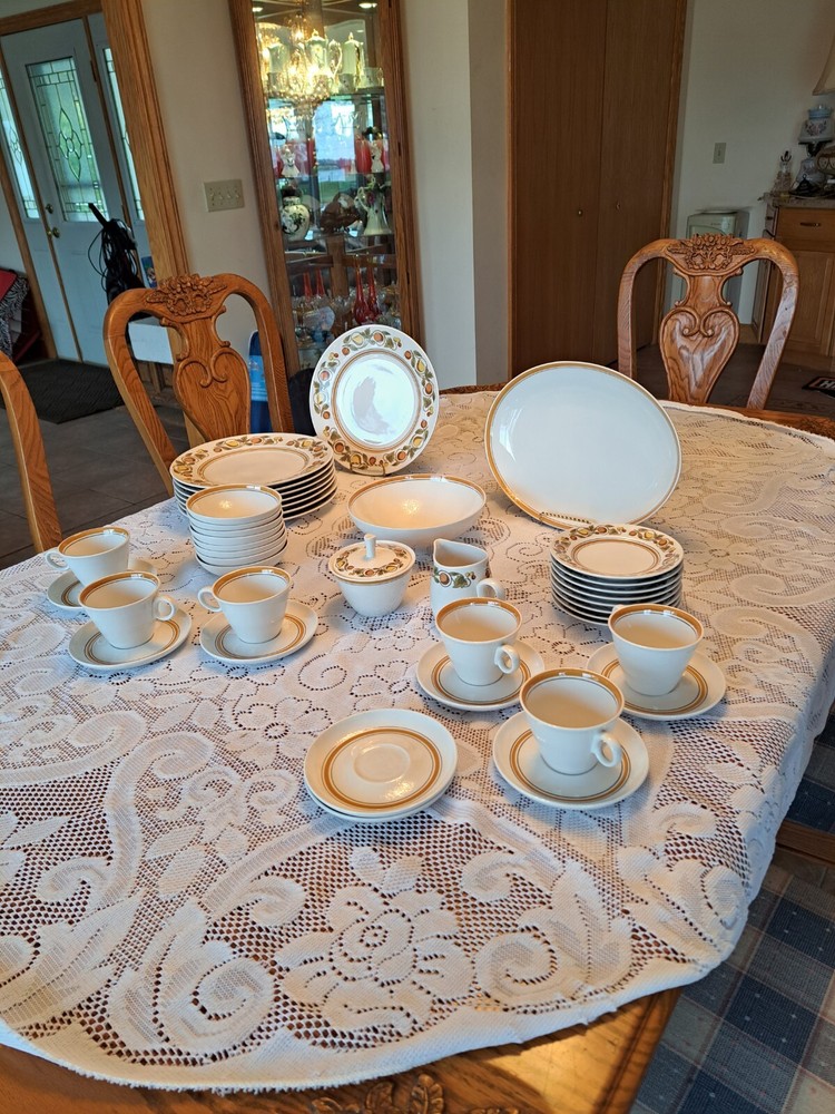 Franciscan Dinnerware Pickwick Pattern 42 Piece Grouping Ceramic Porcelain