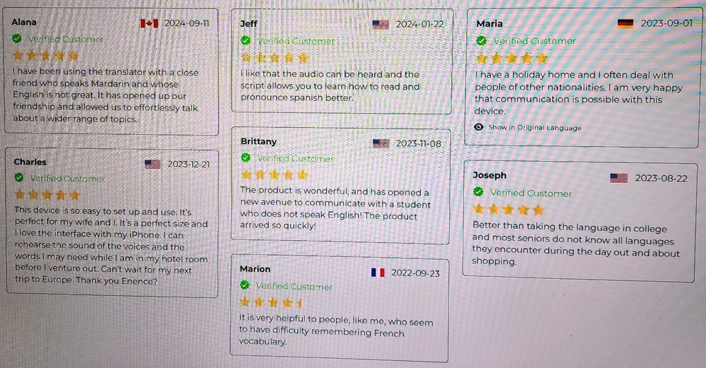 Translator many different languages, a Bluetooth or standalone unit ( New )