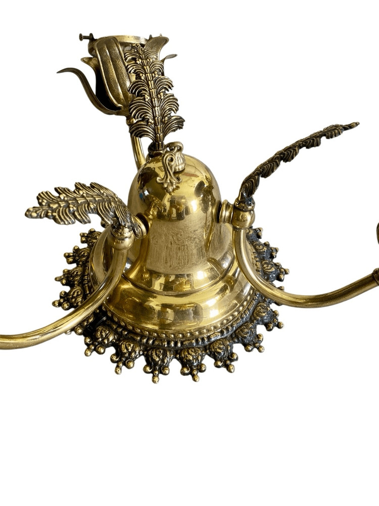 Vintage Classical Style Brass Set Flush Mount Light & 2 Wall Sconces