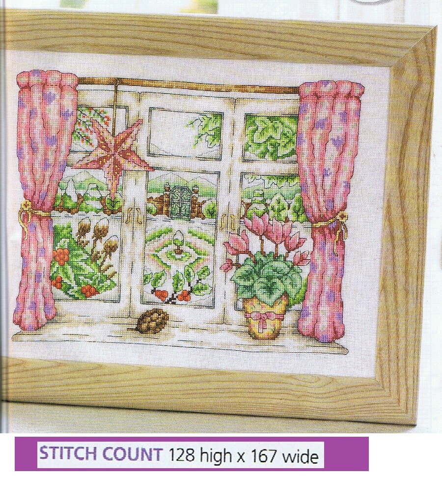 WINTER WINDOW    CROSS STITCH  PATTERN  EQ  EUV