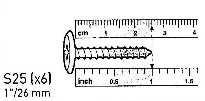 6 GENUINE KETER DECK BOX 26MM BLACK SCREWS - S25