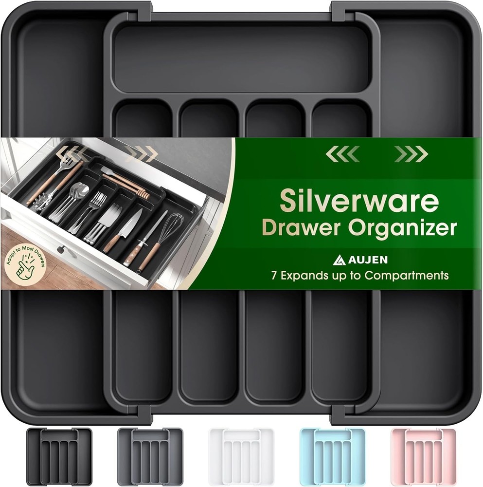 Expandable Kitchen Drawer Silverware Organizer Adjustable Utensil Cutlery Tray
