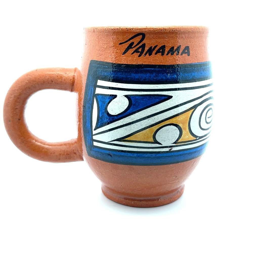 Panama Coffee Cup Pottery Hand-Painted