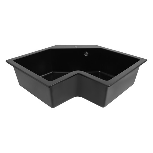 Undermount Flushmount Corner Kitchen Sink Irregular Kitchen Sink w/ Strainer