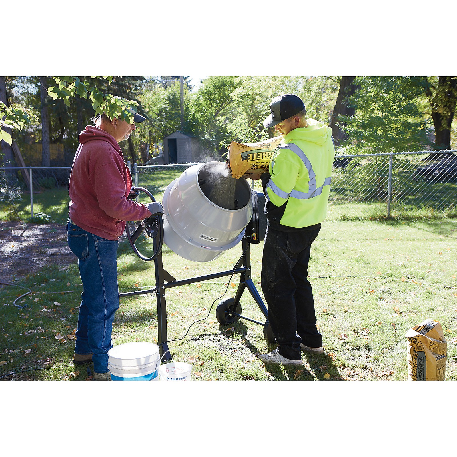 Klutch Electric Cement Mixer, 6 Cu. Ft. Drum, 3/4 HP, 120V Electric Motor