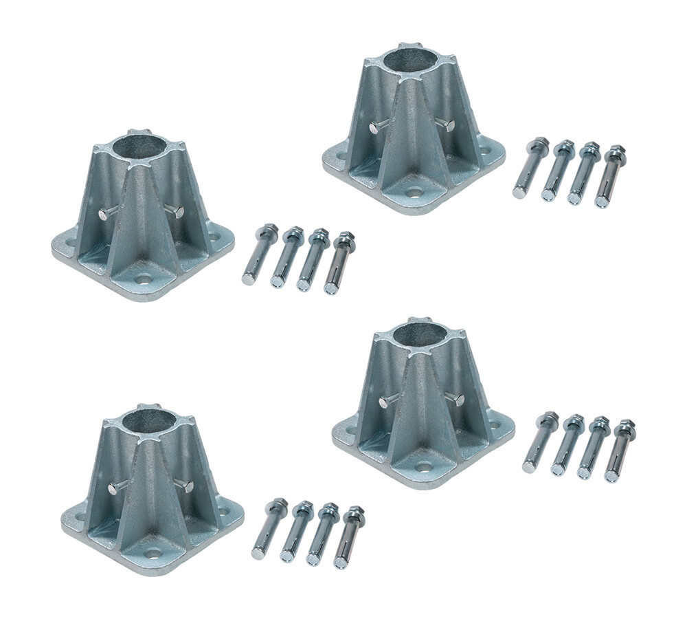 4 Pack 4"X4" Steel Safety Railing Single Mounting Socket for Construction Sites