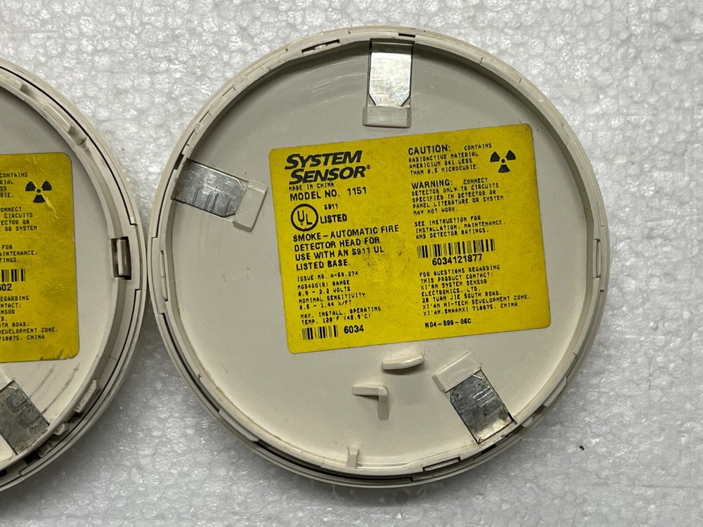 2Qty System Sensor 1151 Smoke Detector Head With Base B401