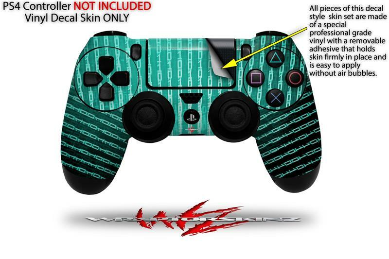Skin for Sony PS4 Controller Binary Rain Teal