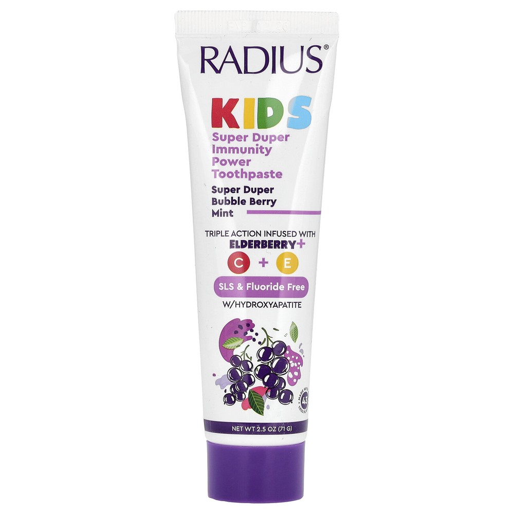 Super Duper Immuni-Power Toothpaste, Super Duper Bubble Berry Mint, 2.5 oz (71