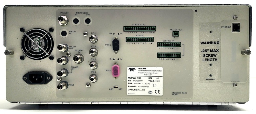Teledyne API Dilution Calibrator T700 w/ O3 Advanced Pollution Instrumentation