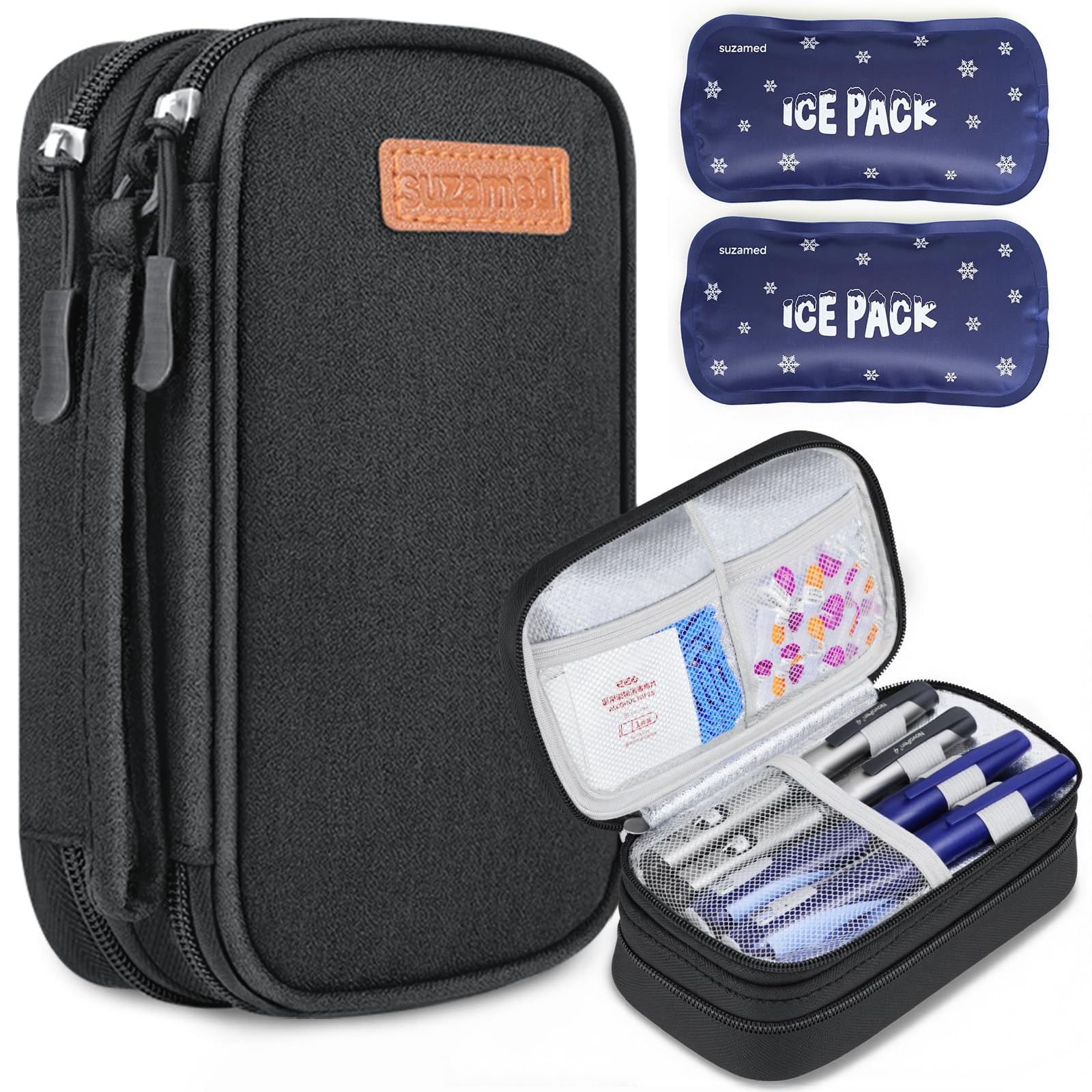 Insulin Cooler Travel Case, Double Layer Medicine Kit Diabetes Travel Case, Port