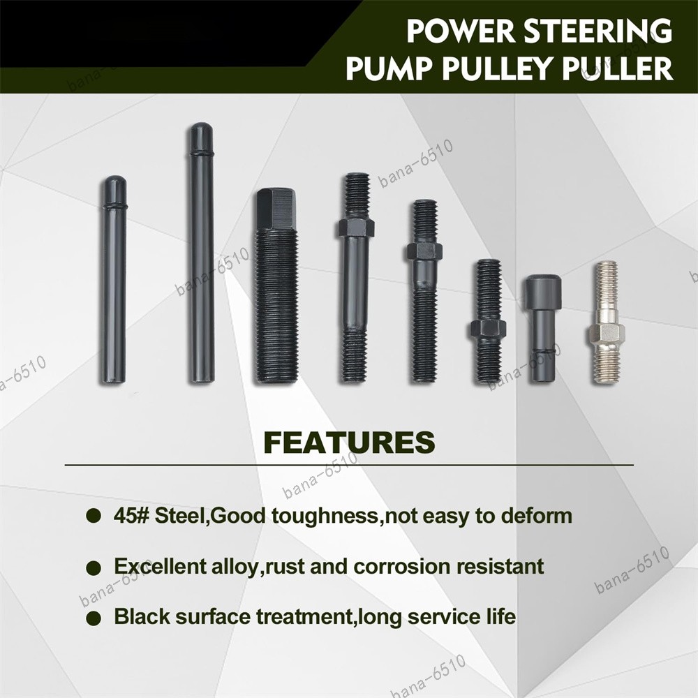 13PCS Power Steering Pump Pulley Puller Remover & Alternator Installer Tool Kit