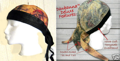 MOTORCYCLE SKULL CAP HEADWRAP DO RAG HEAD RAP DU RAG LEATHER