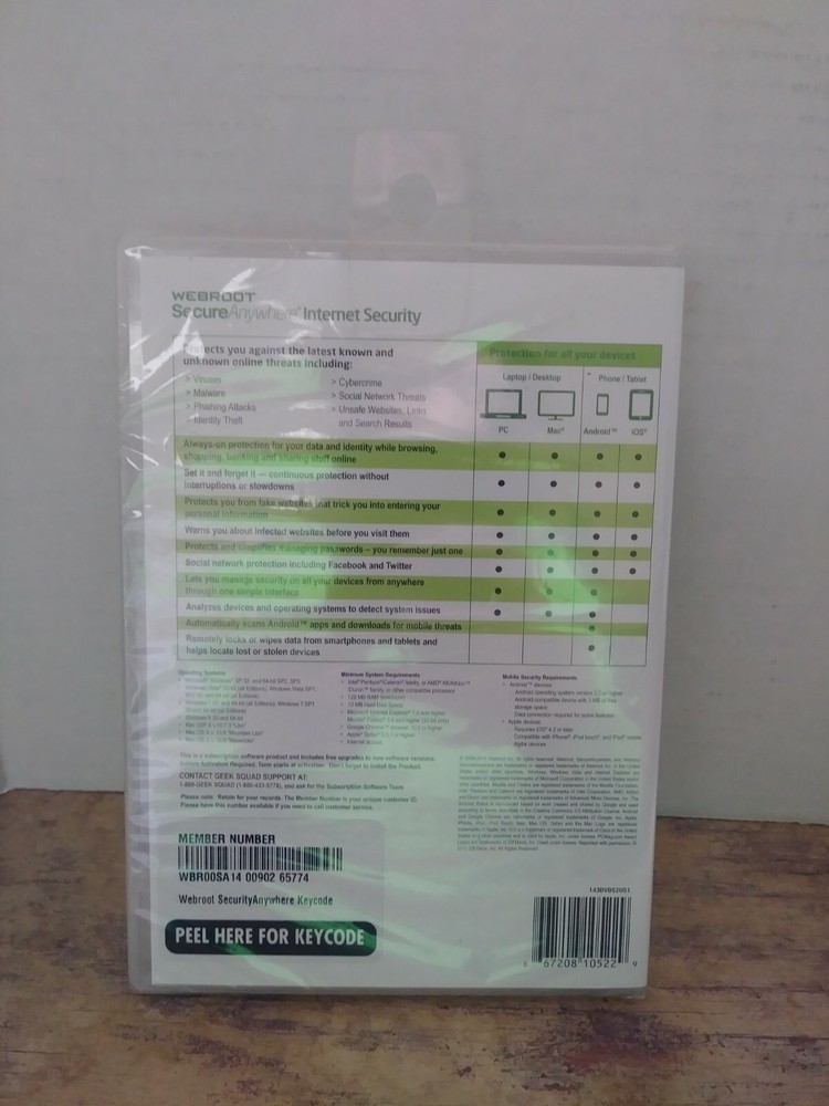 Webroot SecureAnywhere Internet Security - Full Version for Windows & Mac WBR00…