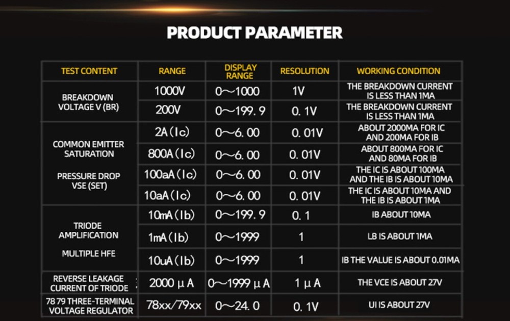 Multifunction Digital Transistor Analyzer Tester Semiconductor Diode Triod DY294