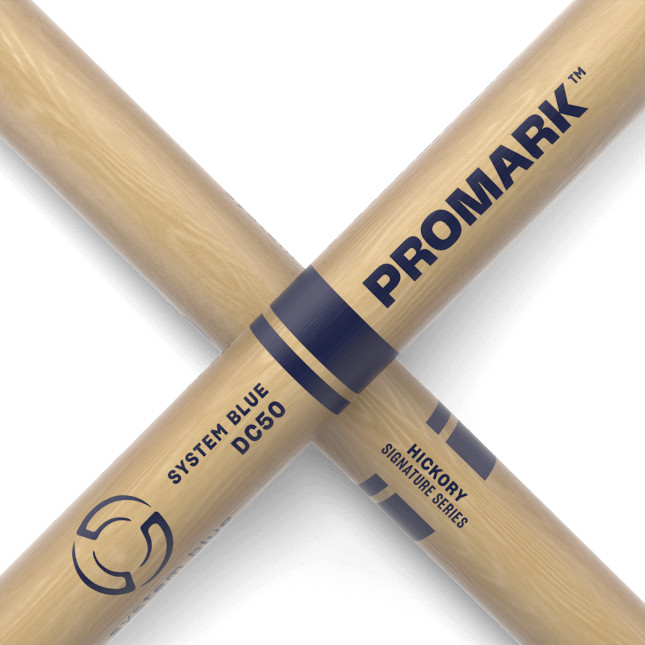 PROMARK System Blue Marching Snare Drum Sticks DC50, Single Pair