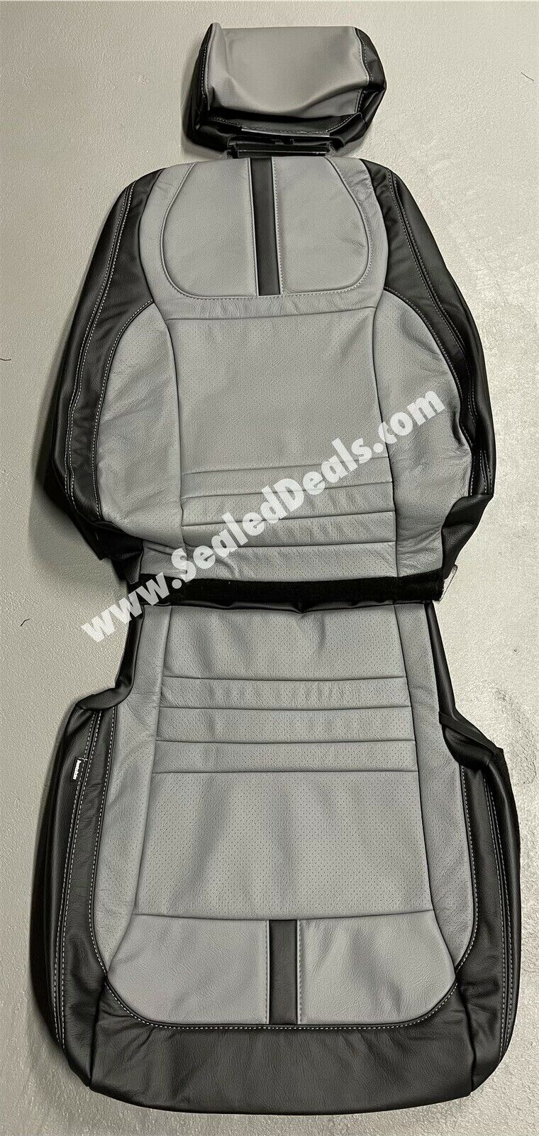 Black & Gray Leather Seat Covers for 2023-25 Ford F250 F350 STX XL XLT Crew Cab