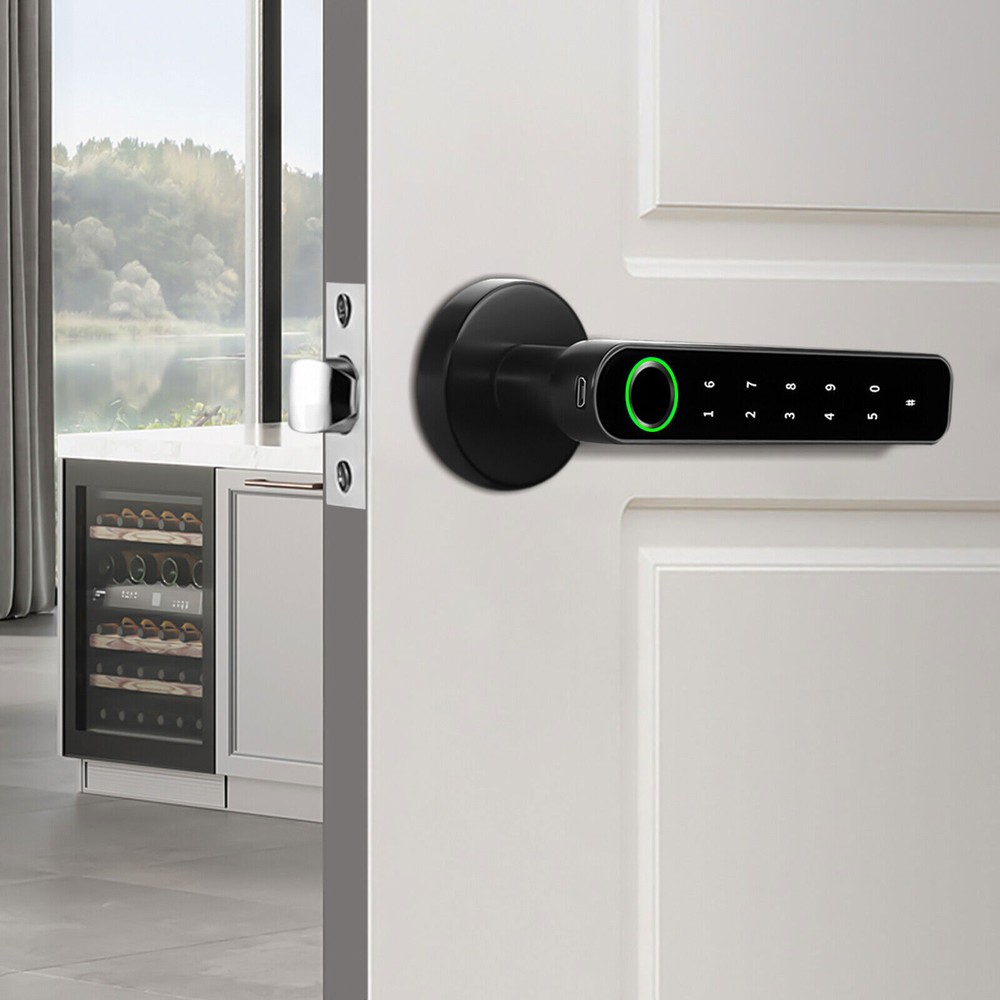 Electronic Handle Smart Door Knob Fingerprint Biometric Digital Code Door Lock