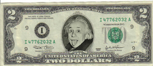 Albert Einstein $2 Dollar Bill Mint! Rare! $1 Tongue