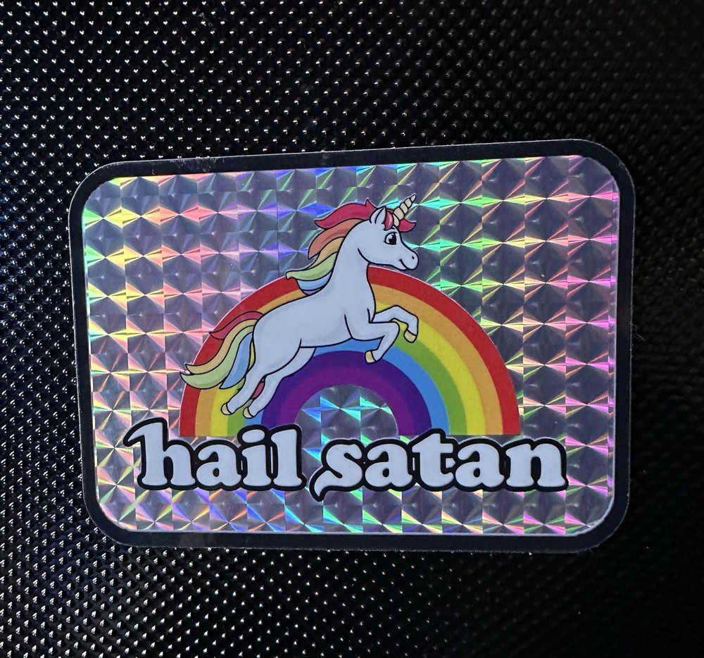 Prism Sticker Unicorn Retro Style Vending Machine Custom Hail Satan BROKE 1