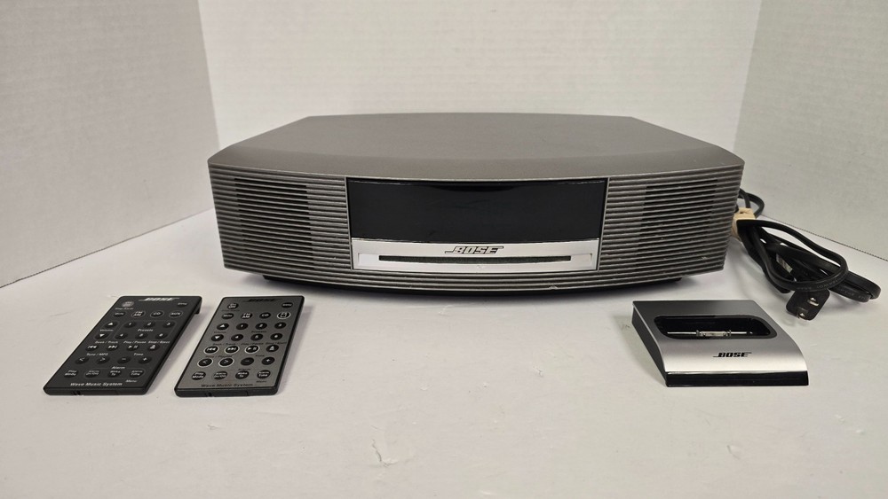 BOSE Wave Music System Silver Including 2 Remotes *Tested & Working*