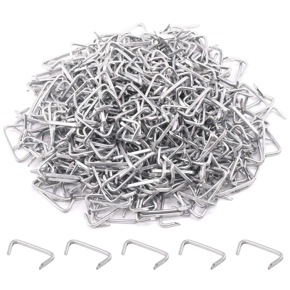Rustark 1000 Pcs 3/4" Galvanized Hog Rings, Professional Upholstery Silver
