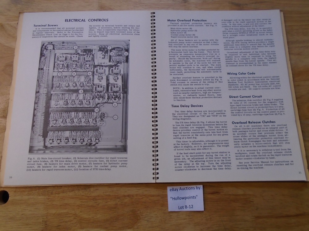 Warney & Swasey 0-AC Operating Instructions Single Spindle Automatic Manual B12