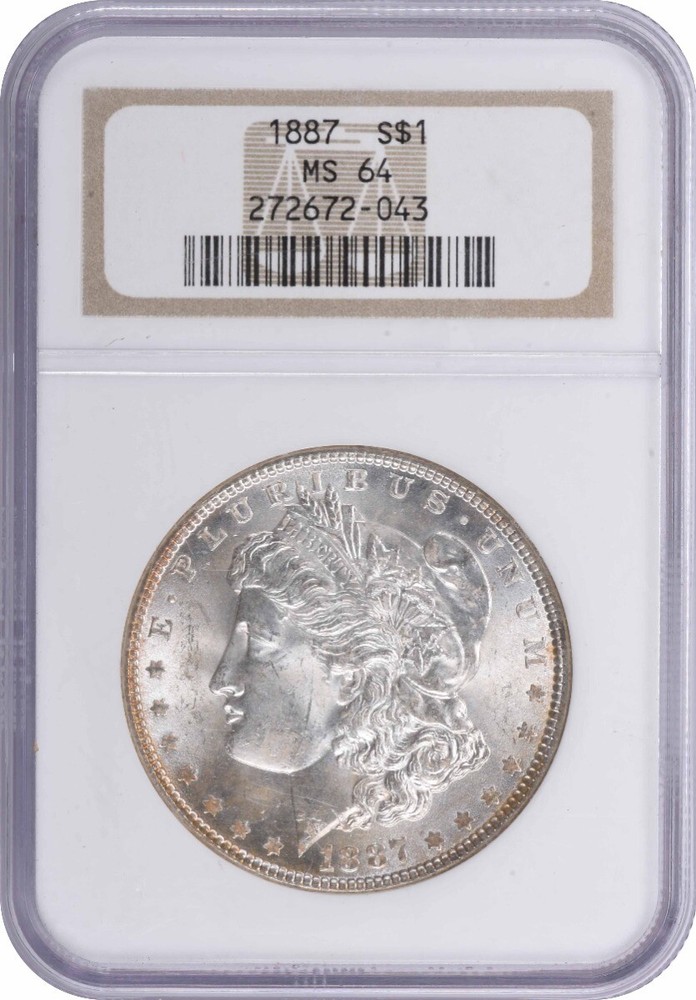 1887 Morgan Silver Dollar MS64 NGC