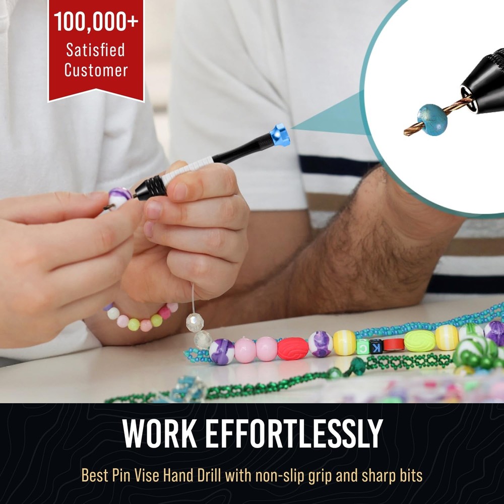 Micro Drill Bits Set with Pin Vise | Small Hand - Blue