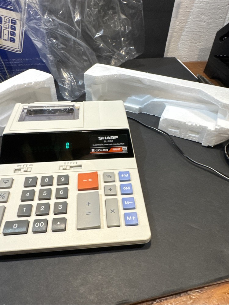 New Sharp EL-2192 Printing Calculator In Open Box Tested Works Missing Arm