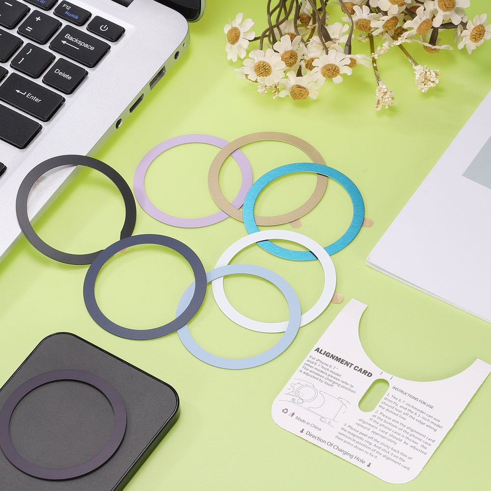 2Pcs Magnetic Sticker Ring, Magnetic Adapter Ring, Green
