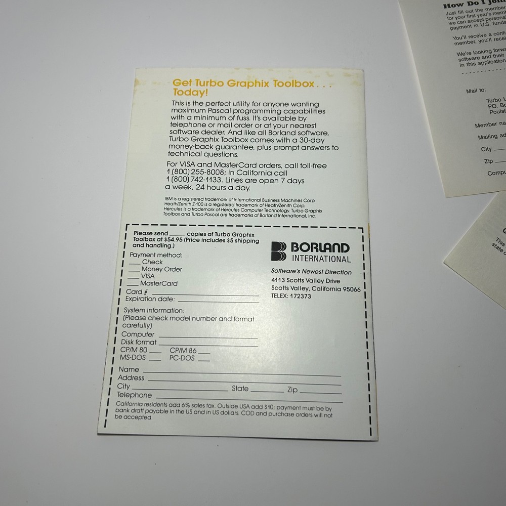 Borland Turbo Graphix Toolbox Print Ad Original
