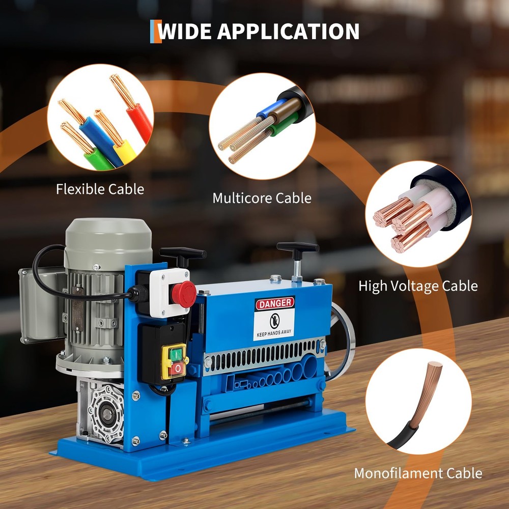 🔝Automatic Electric Wire Stripper Machine Tool 1.5-38 Mm Scrap Wire 11 Channel