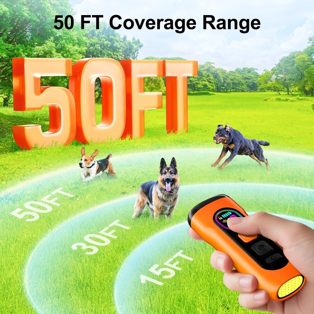 LED Flashlight Ultrasonic Bark Control Device - Safe & Portable for Dog Training