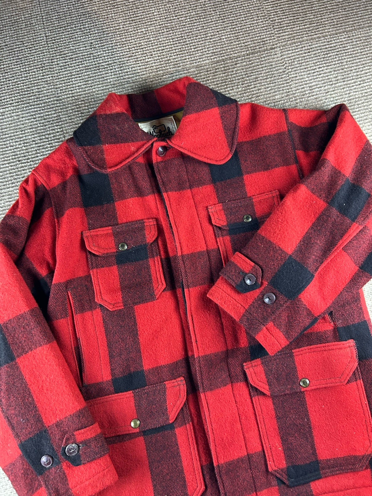 Vintage Woolrich Jacket Mens 40 Buffalo Plaid Mackinaw Wool Hunting & Pants NWT