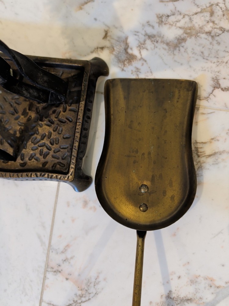 Fireplace Tool Set Vintage Cast Iron