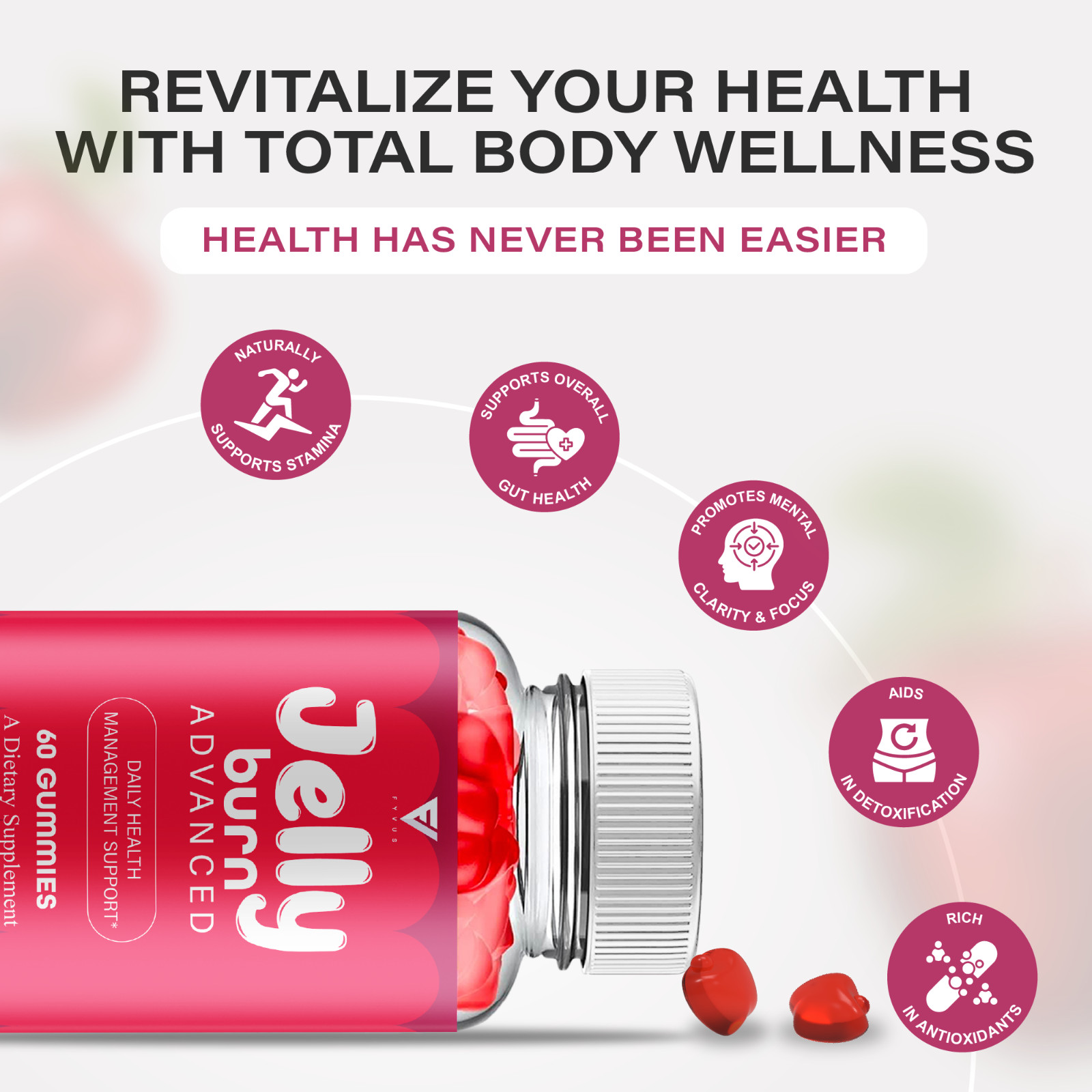 Jelly Burn Advanced Weight Management Gummies, JellyBurn (60 Gummies)