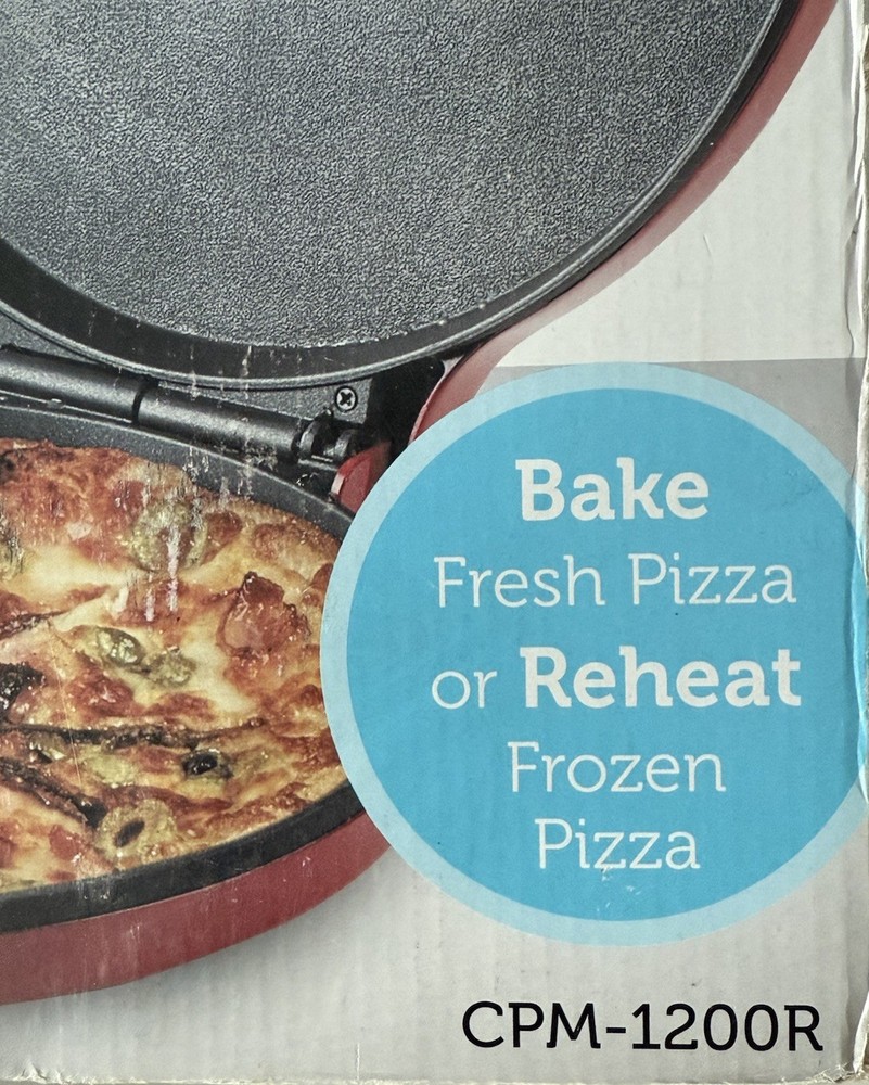 Courant 12 Inch Electronic Pizza Maker, Griddle, Multipurpose Oven, Red