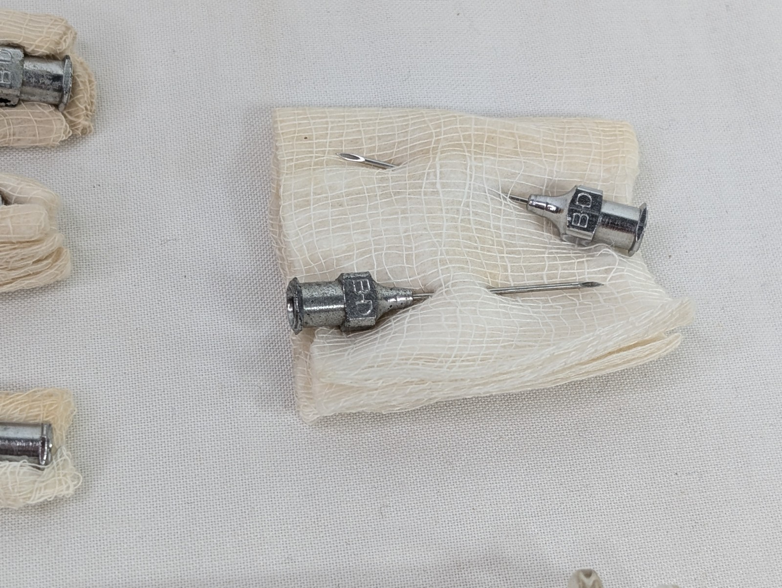 Lot of 7 B-D Luer Lock Multi Fit Glass Hypodermic Syringes NEW ORLEANS HOSPITAL