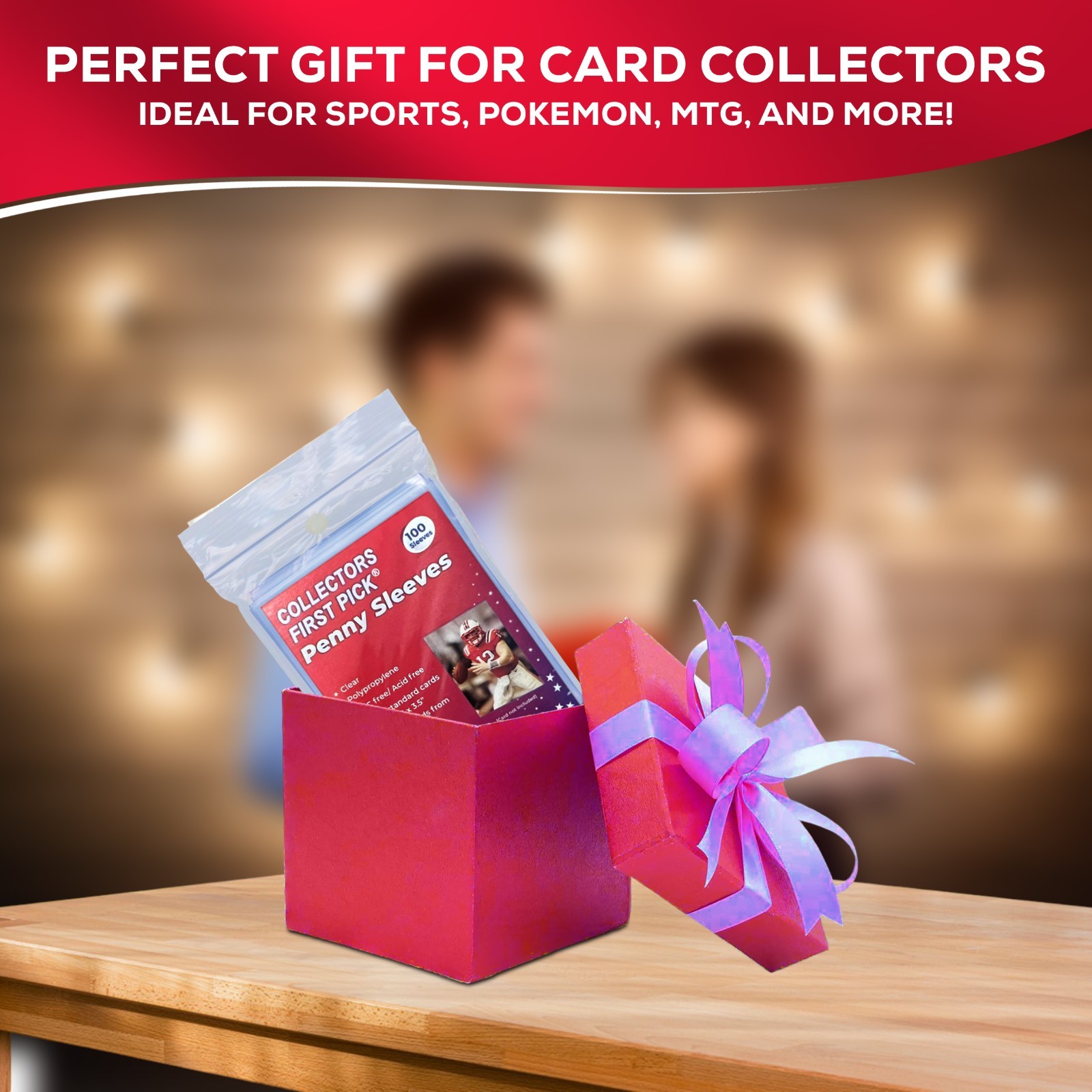 Sealed Case 100 Packs - Exact Fit 2.5" x 3.5" Soft Trading Card Penny Sleeves