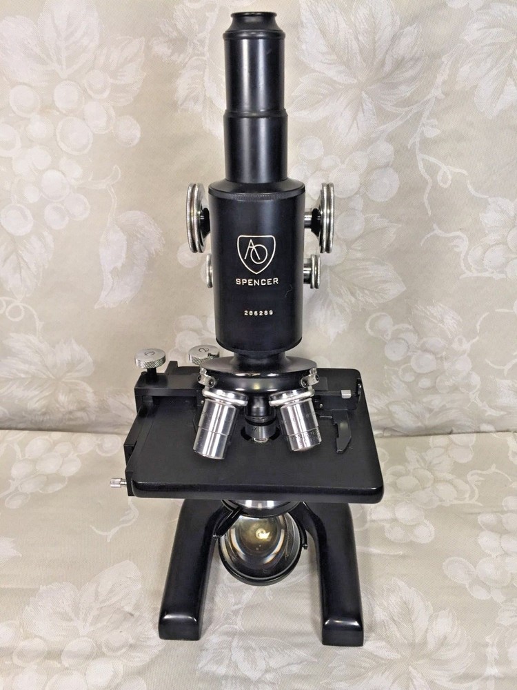Vintage Spencer Monocular Microscope w/ Wood Case