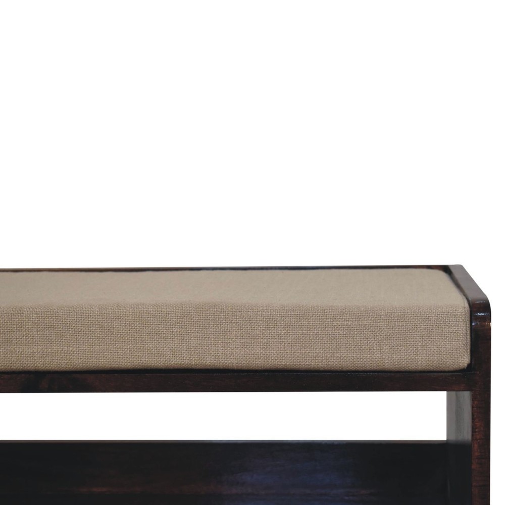 California Walnut Mud Linen Bench